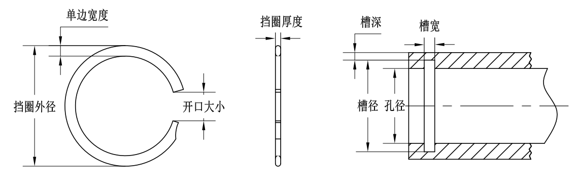 VKM-60孔用單層螺旋擋圈